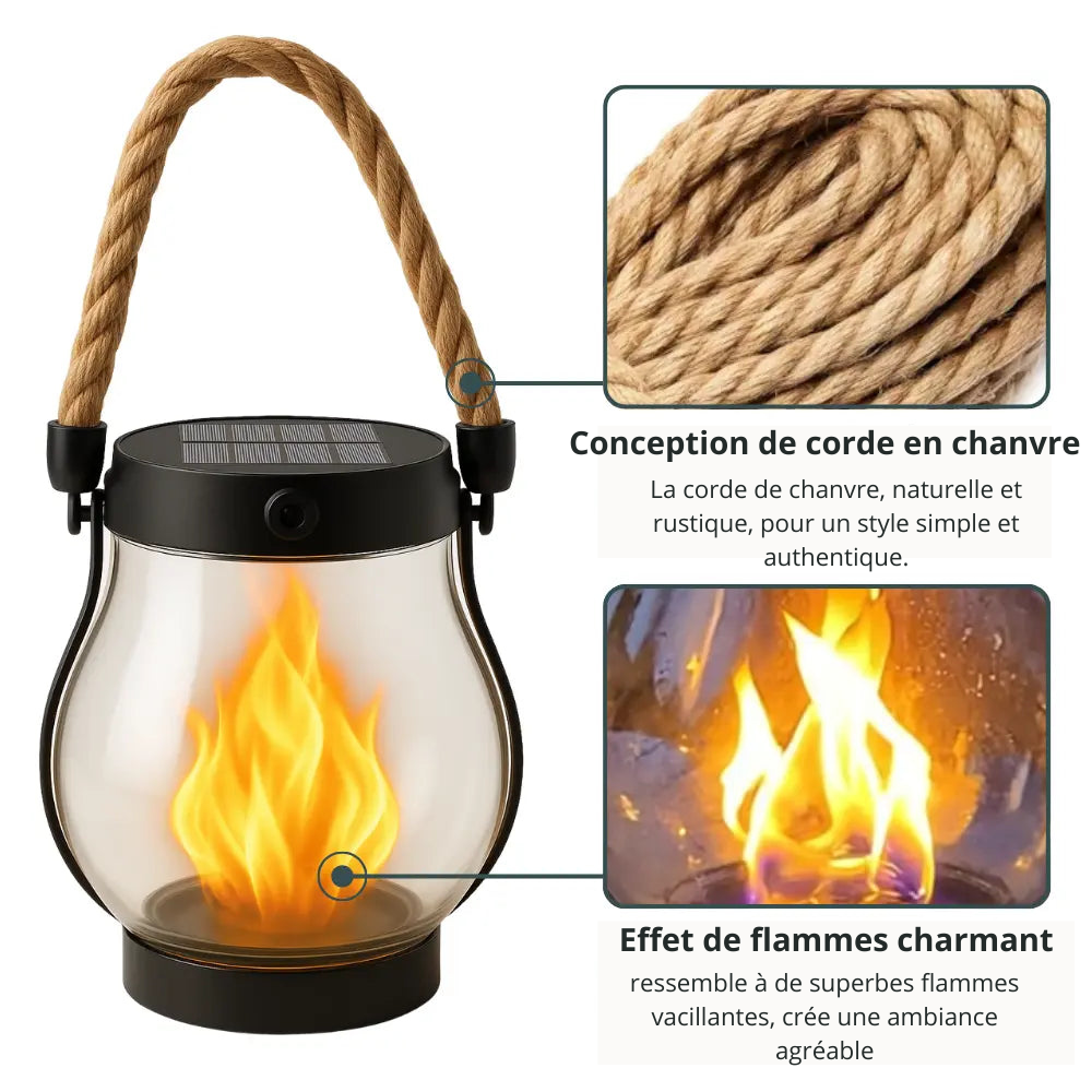 🔥 Lanterne Solaire™ – Lumière Ambiance Effet Flamme