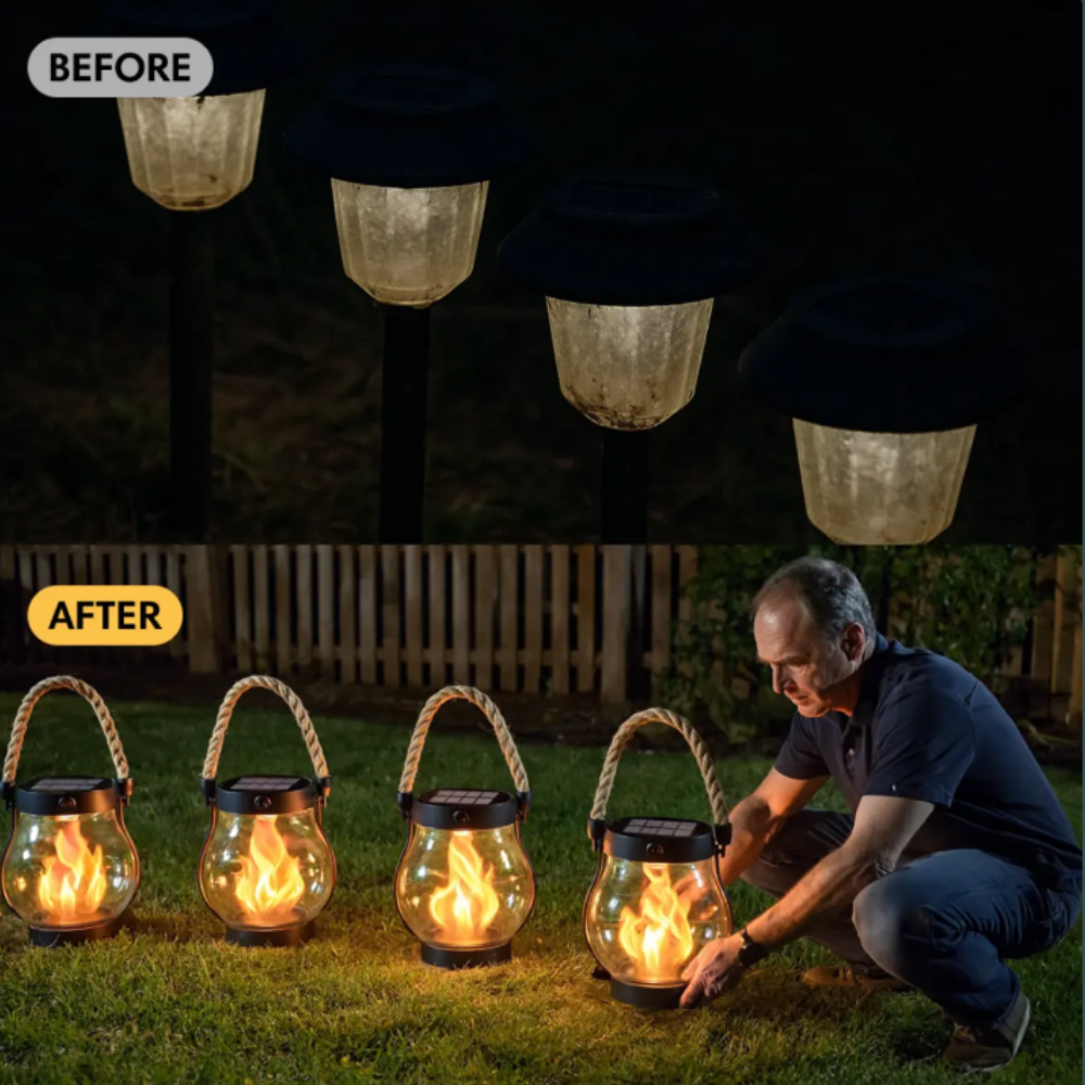 🔥 Lanterne Solaire™ – Lumière Ambiance Effet Flamme